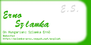 erno szlamka business card